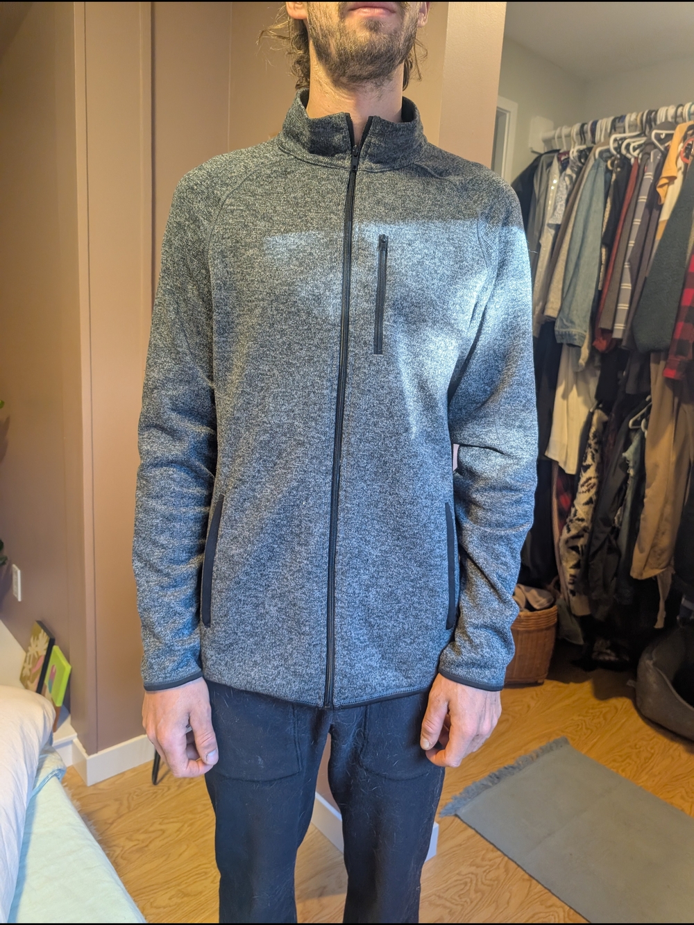Sears Black Sherpa Fleece Jacket